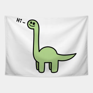 Brachiosaurus Dino Says Hi Green Tapestry