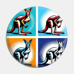 Kaleidoscopic Kangaroo: A Pop Art Wildlife Masterpiece Pin