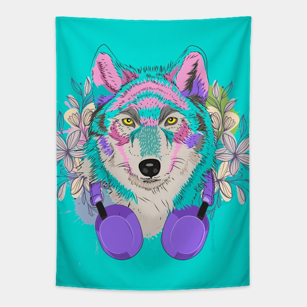 SHE WOLF Tapestry by HarlinDesign