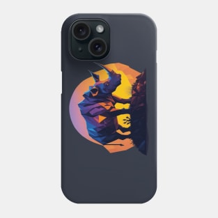 Rhino at sunset Phone Case