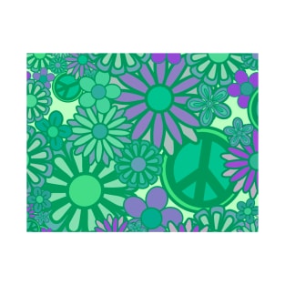 Green flower power T-Shirt