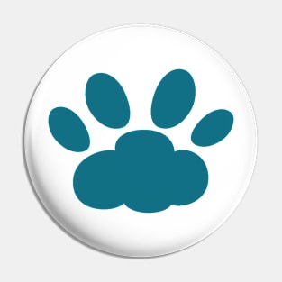 Big blue cat pawprint Pin