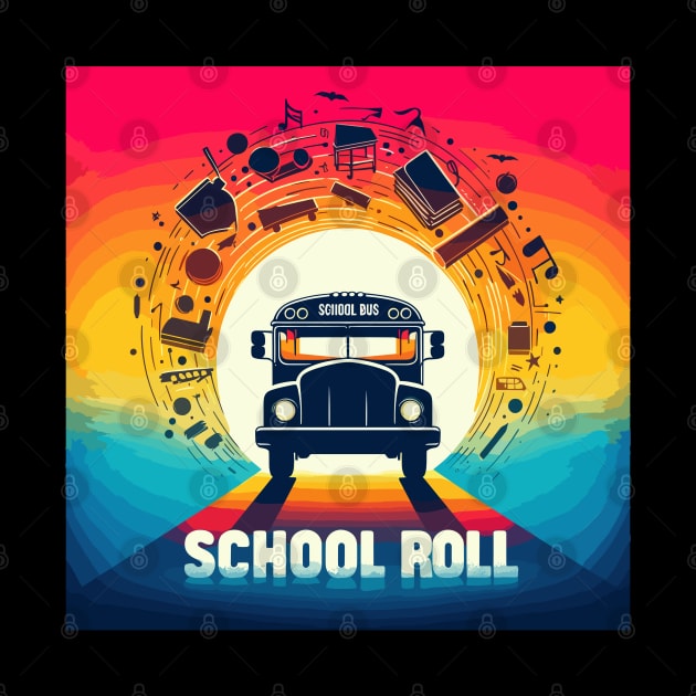 Silhouette Of A School Bus, School Roll by Vehicles-Art