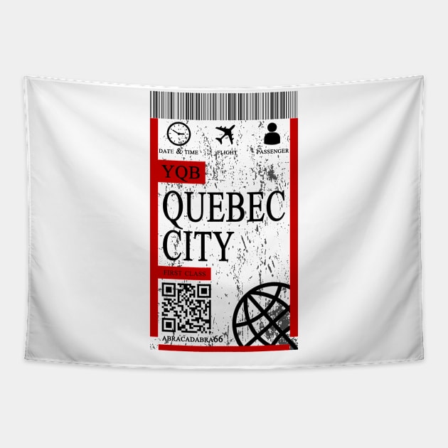 Quebec city flight ticket boarding pass abstract Tapestry by 