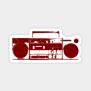 Red Vintage Boom Box Graphic Magnet