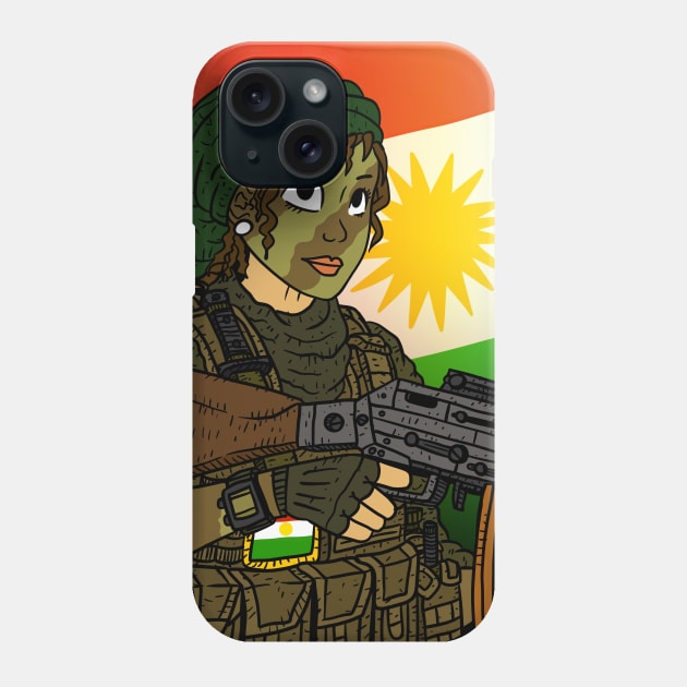 a female soldier of the kurdish defense forces, YPG. kurdistan. Phone Case by JJadx