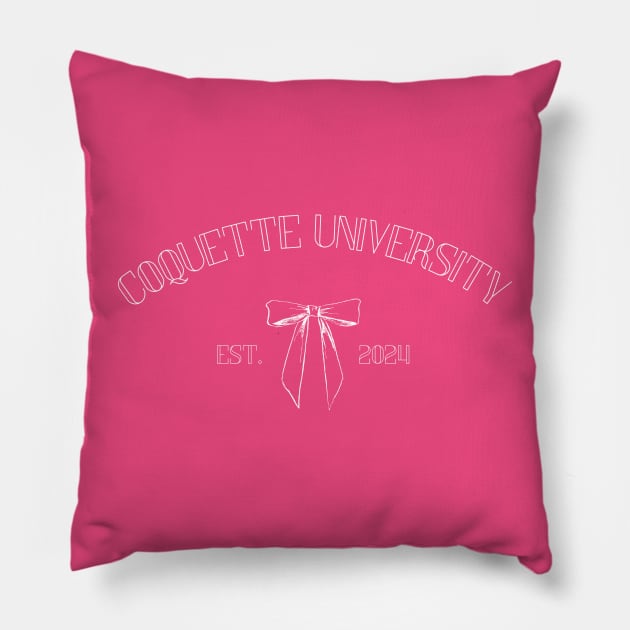 Coquette University Cute Bow Collegiate design Pillow by kuallidesigns