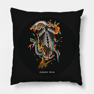 Eagle and Snake Traditional Tattoo Flash Isaiah 40:31 Pillow