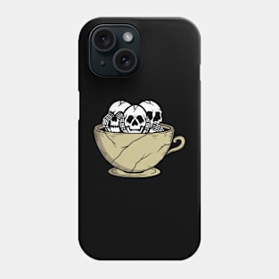 3 skull coffee Phone Case