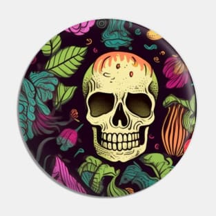 Floral skulls Pin