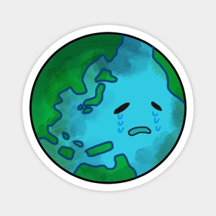 Sad Planet Earth Magnet