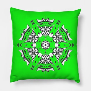 1C Unique Black White Abstract Mandala Pillow