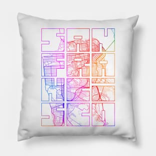 San Francisco, USA City Map Typography - Colorful Pillow