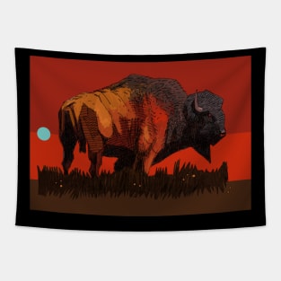 Bison Red Tapestry