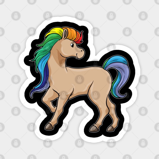 Horse with Rainbow Colors Magnet by Markus Schnabel