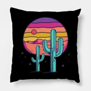 "Desert Oasis: A Cactus-Inspired T-Shirt Design" Pillow