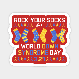 Rock Your Sock for World Down Syndrome Day - Cute Color Magnet