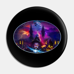 Spell- Casting Witch-Halloween Pin