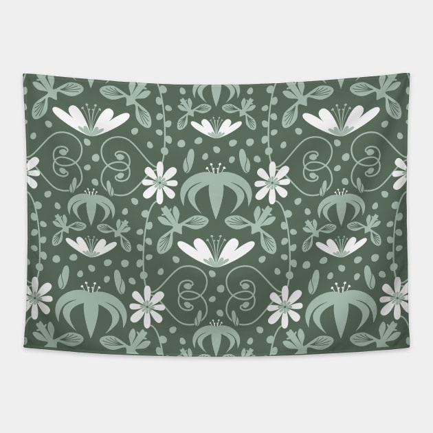 Vintage Florals (Graze) Tapestry by Cascade Patterns