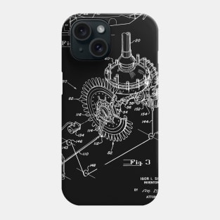 Combined Air Fan and Clutch for Engine Vintage Patent Hand Drawing Phone Case