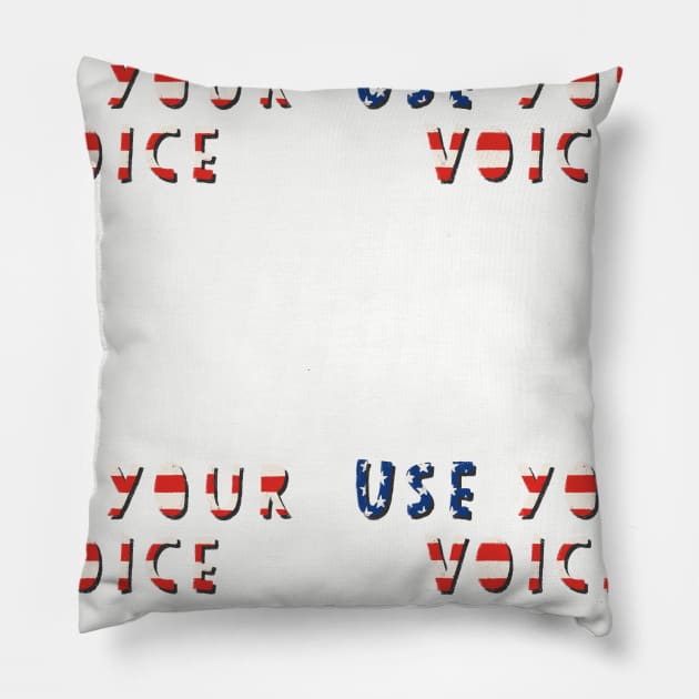 Use Your Voice USA Pillow by Sandra Hutter Designs