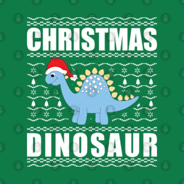 Christmas Dinosaur Ugly Xmas Sweater by JaiStore