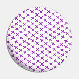 Watercolor x pattern - purple Pin