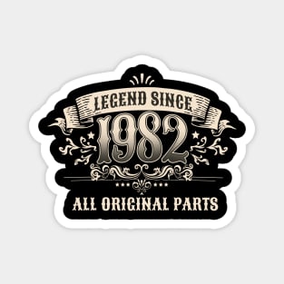 Retro Vintage Birthday Legend Since 1982 Magnet