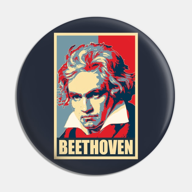 Beethoven Propaganda Poster Pop Art Pin by Nerd_art