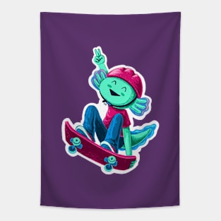 Skateboard Axolotl Tapestry