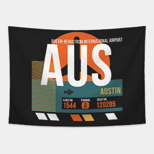 Austin (AUS) Airport Code Baggage Tag Tapestry
