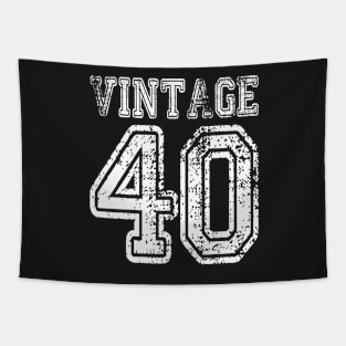 Vintage 40 2040 1940 T-shirt Birthday Gift Age Year Old Boy Girl Cute Funny Man Woman Jersey Style Tapestry