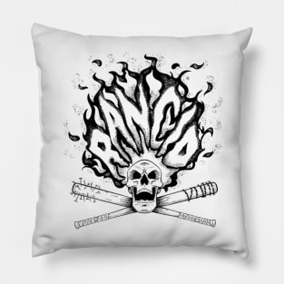 Skull Head Fire Of Rock Punk Black Pillow