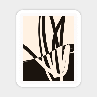 Black and White Abstract Simple Shapes Magnet