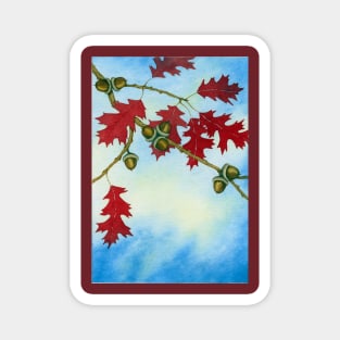 RED OAK TREE TREES NATURE ACORNS WOOD FOREST Magnet