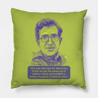 Noam Chomsky Portrait and Quote Pillow