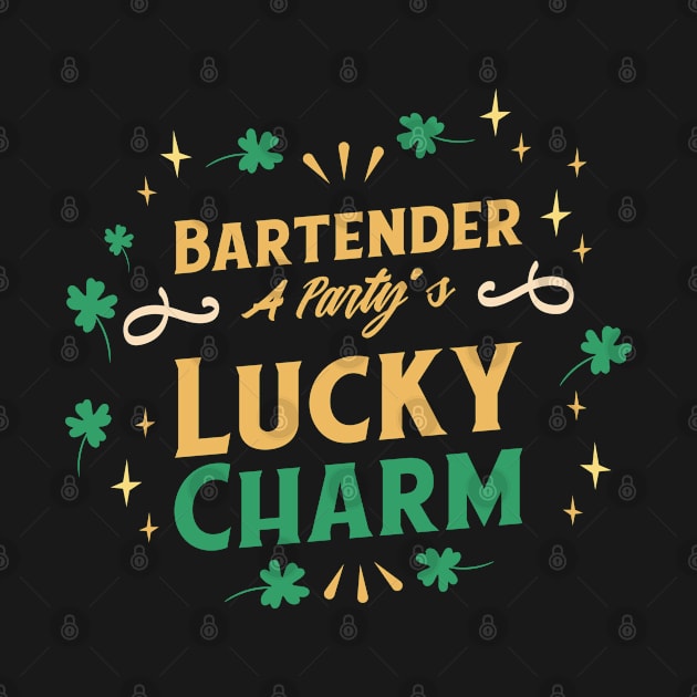 St. Patrick's Day Shamrock Clover Bartender Lucky Charm by Tom´s TeeStore