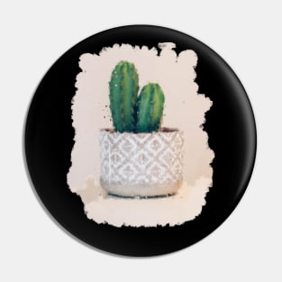 Tiny twin Cactus oil painting Pin