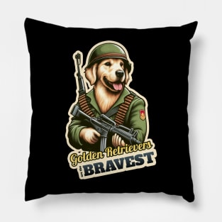 Golden Retriever Soldier 2 Pillow