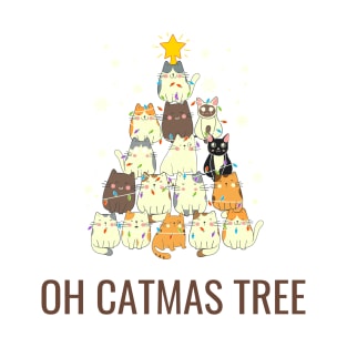 Oh catmas tree, funny cat christmas tree T-Shirt