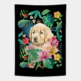 Tropical Golden Retriever Puppy 6 Tapestry