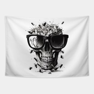 Skull with glasses Tapestry