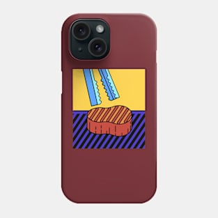 Steak is seared on grill Phone Case