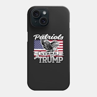 Patriots Stand With Trump Grunge USA Flag Eagle Patriot Design Gray Phone Case