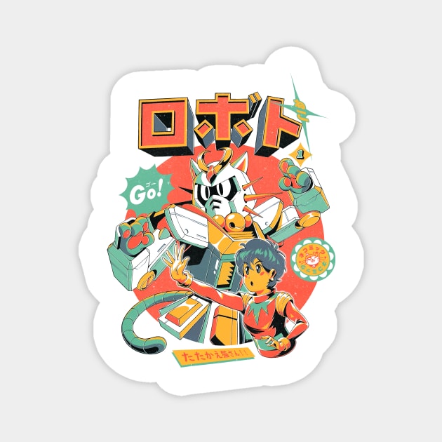 Neko Roboto Magnet by Ilustrata