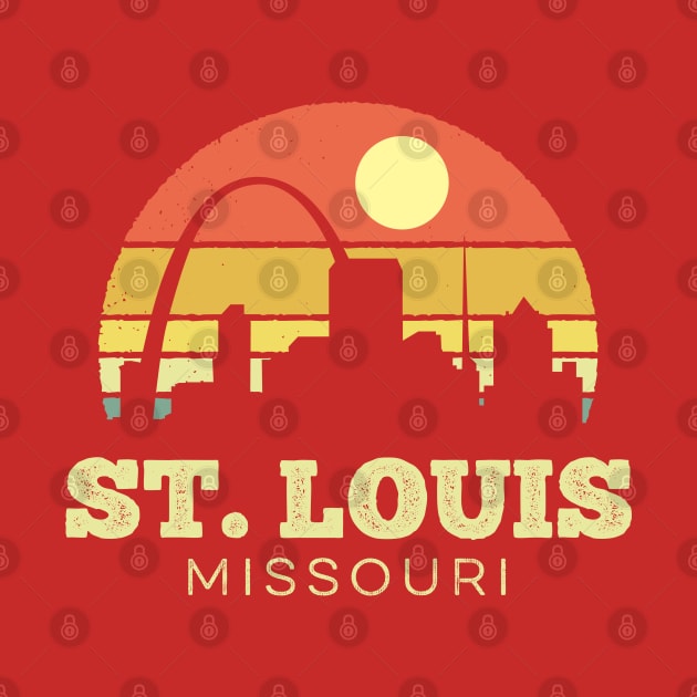 St Louis Missouri Vintage Sunset by DetourShirts