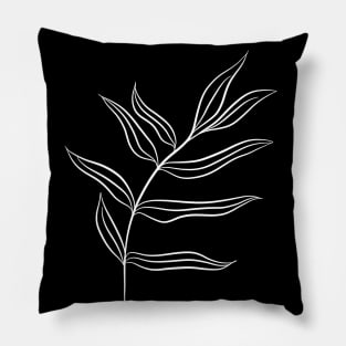 Botanical Leaf Line Drawing - Leaves in the Wind 3 Pillow