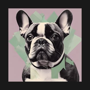 Risograph Style Black White French Bulldog T-Shirt