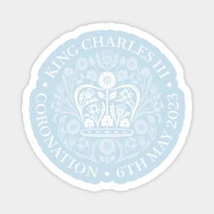 King Charles III Official Coronation Emblem white on red Magnet