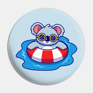 Cute Koala Swimming Summer Cartoon Pin